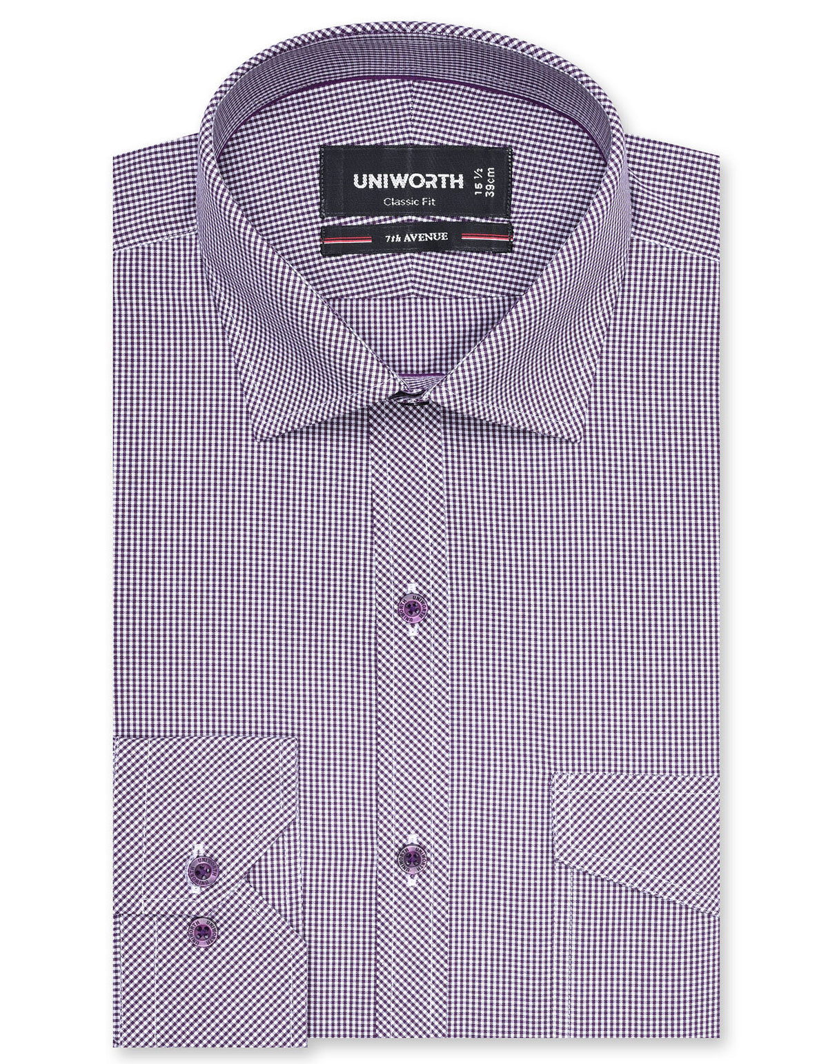Check Purple Classic Fit Shirt FS1105RF-14.5