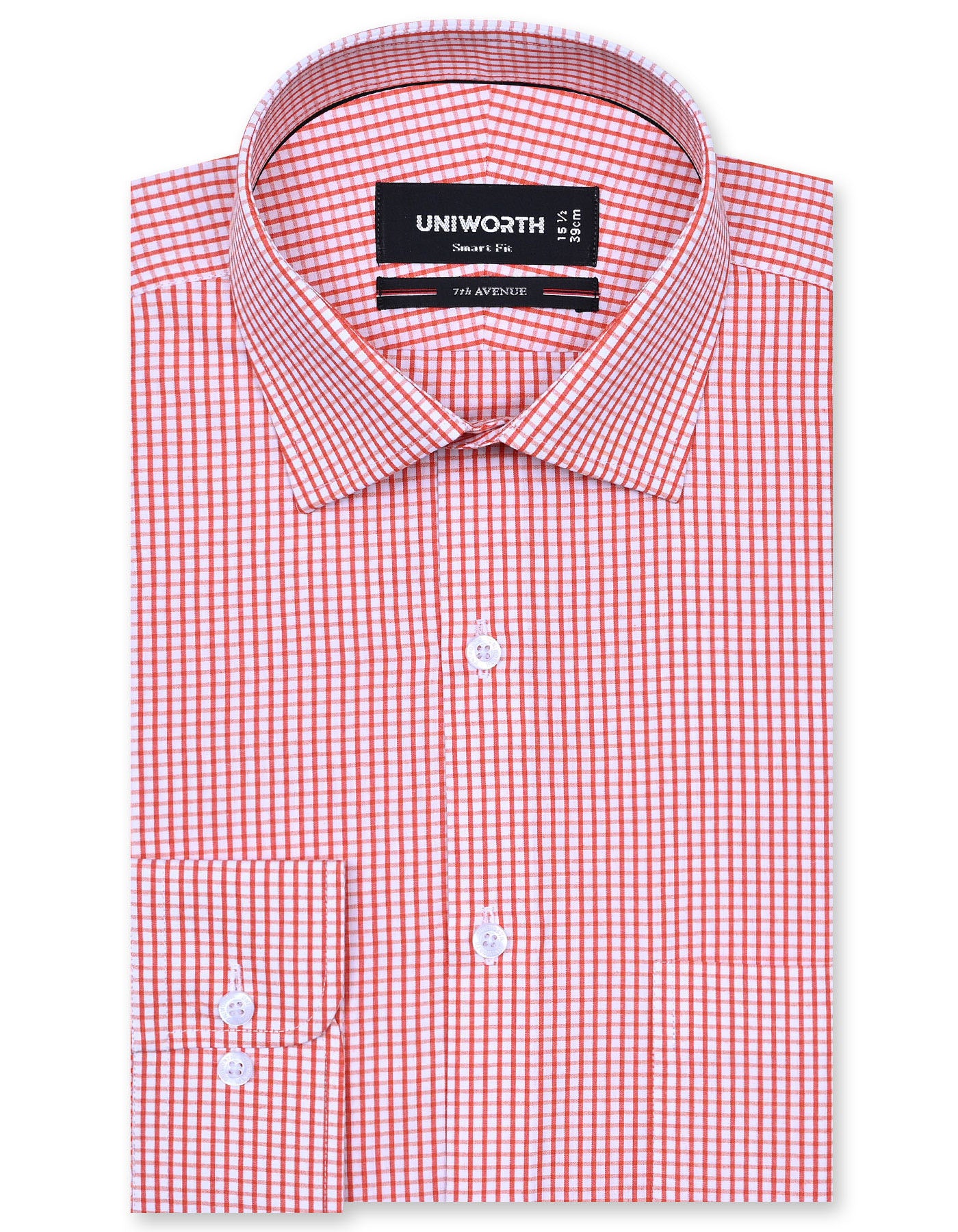 Check Orange Tailored Smart Fit Shirt FS1109SF-14.5