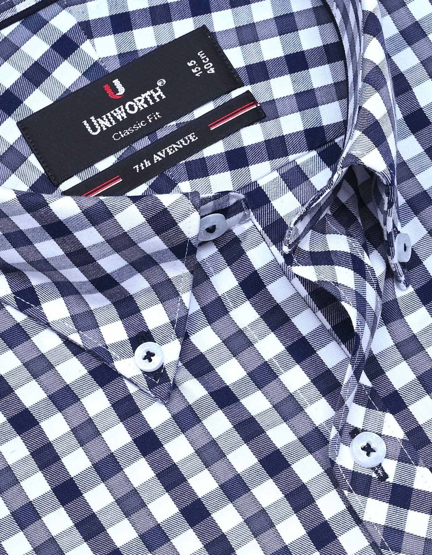 Check Navy Classic Fit Shirt FS1110-1RF-15