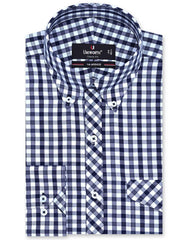 Check Navy Classic Fit Shirt FS1110-1RF-14.5