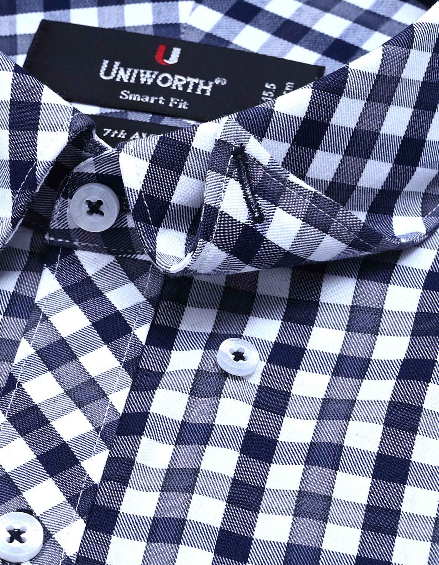 Check Navy Tailored Smart Fit Shirt FS1110-1SF-15.5