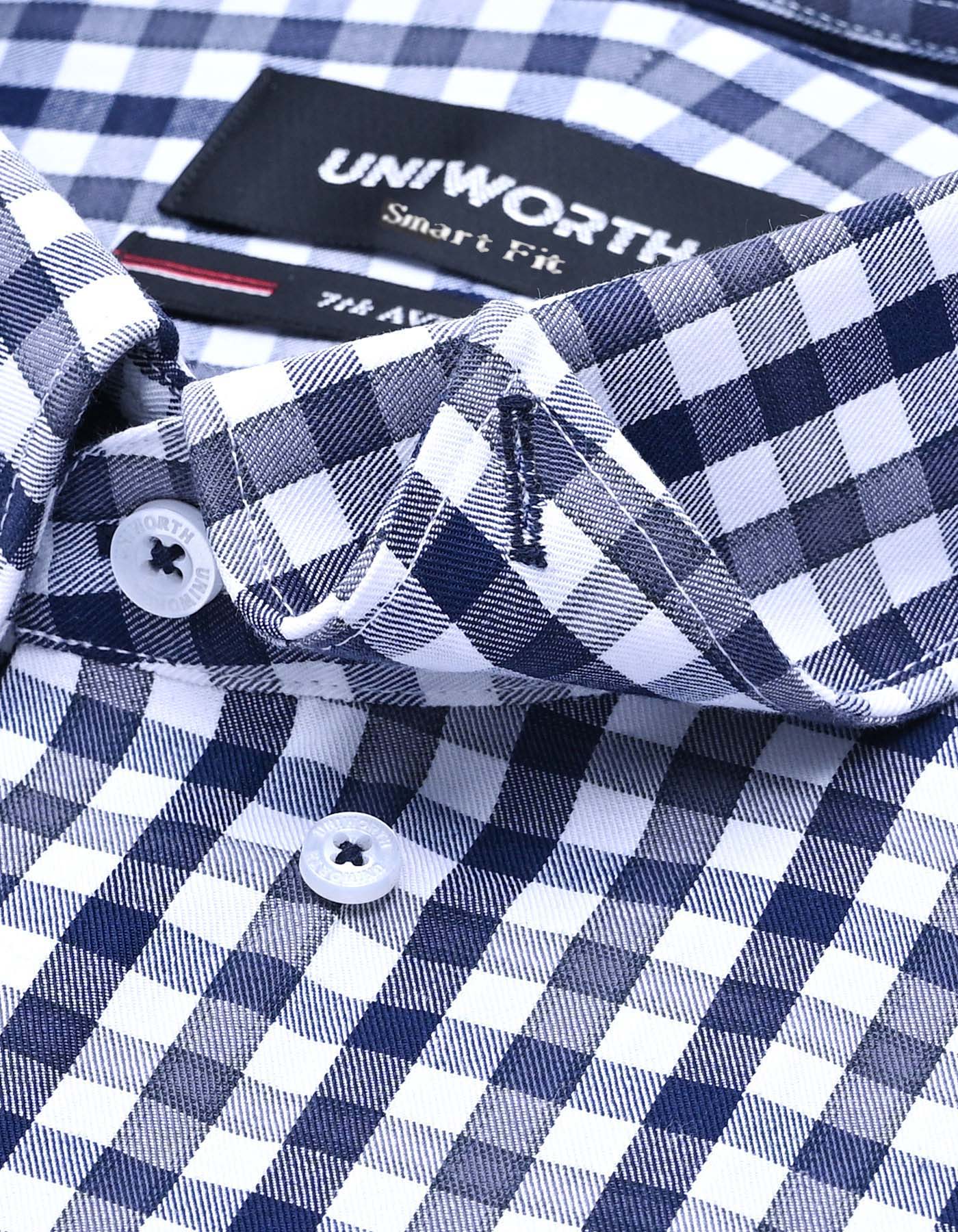 Check Navy Tailored Smart Fit Shirt FS1110-2SF-15.5