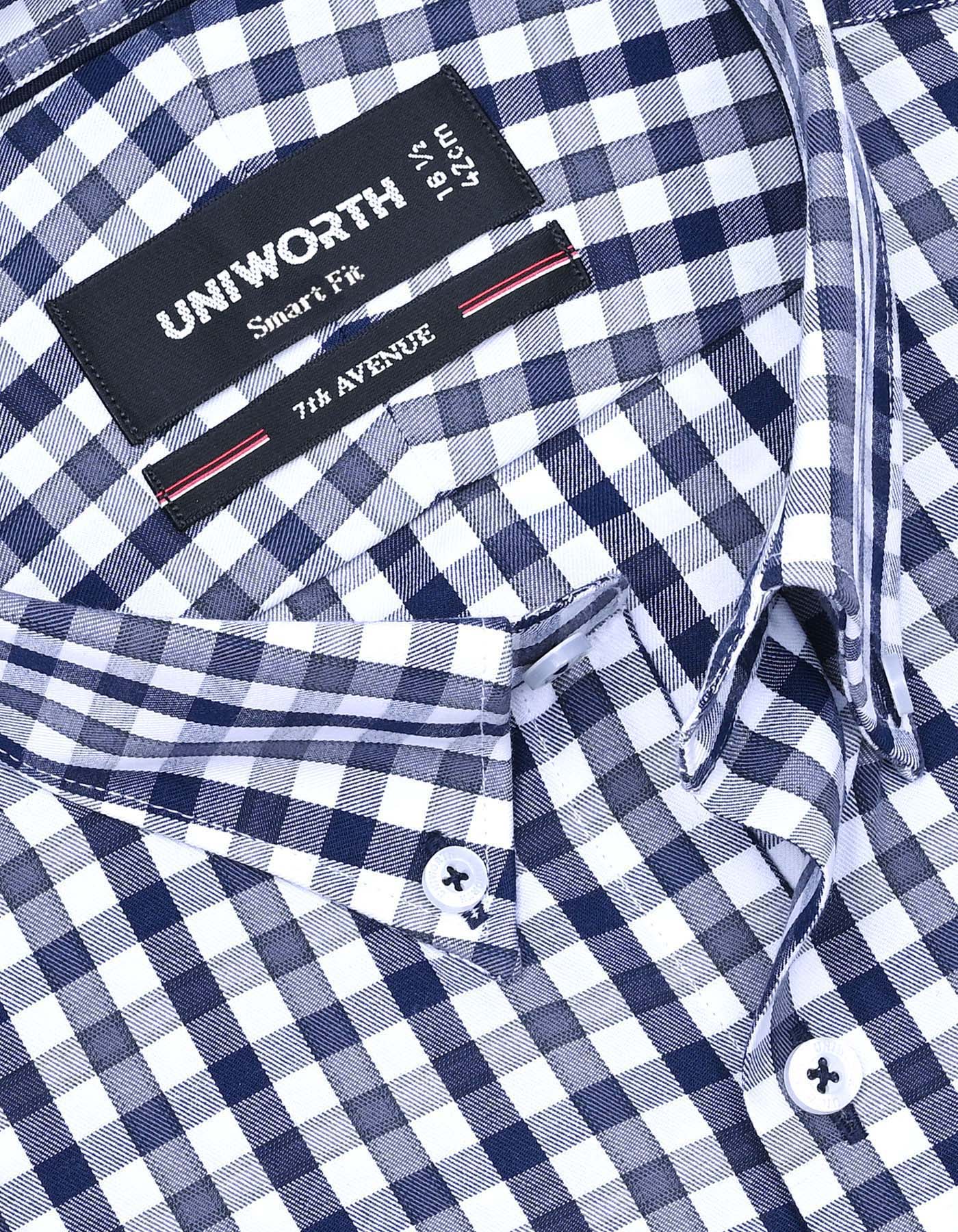 Check Navy Tailored Smart Fit Shirt FS1110-2SF-15