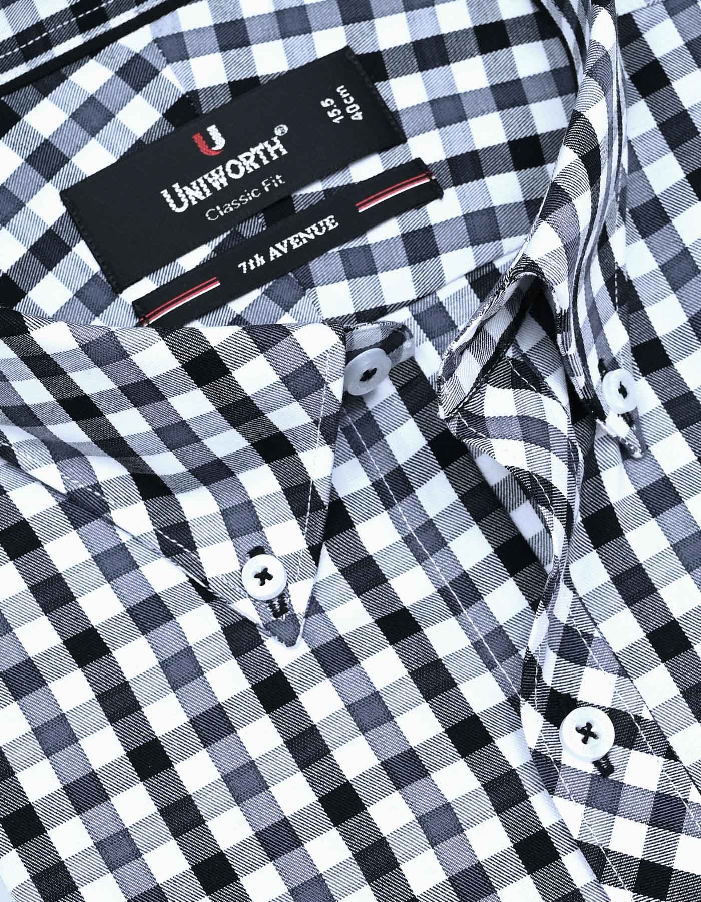 Check Black Classic Fit Shirt FS1111RF-15