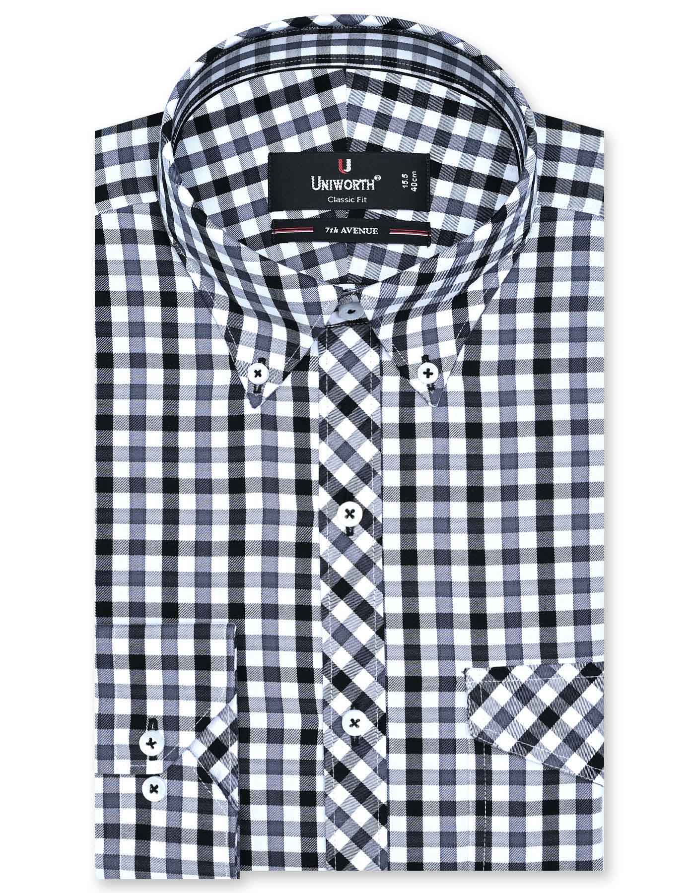 Check Black Classic Fit Shirt FS1111RF-14.5