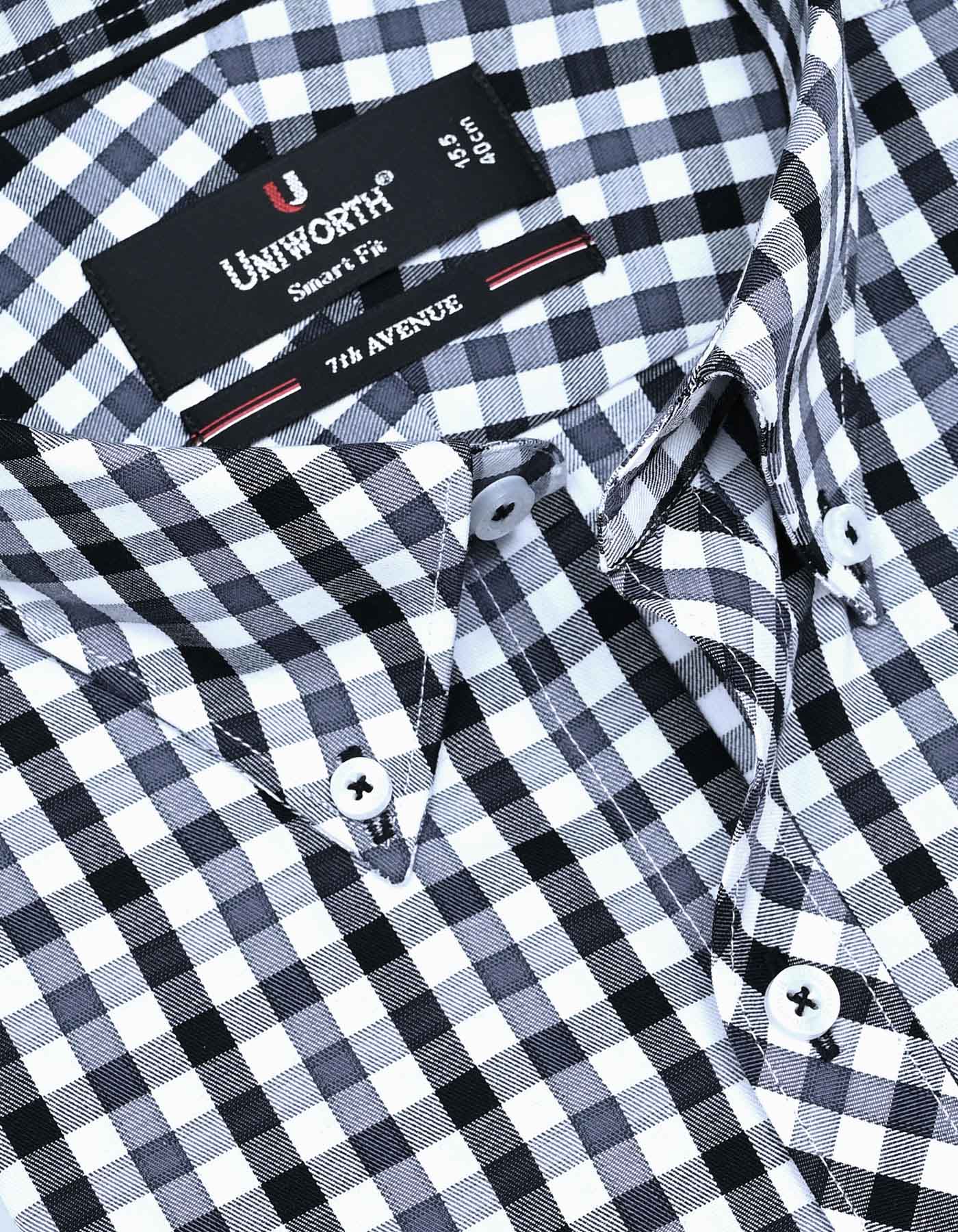Check Black Tailored Smart Fit Shirt FS1111SF-15