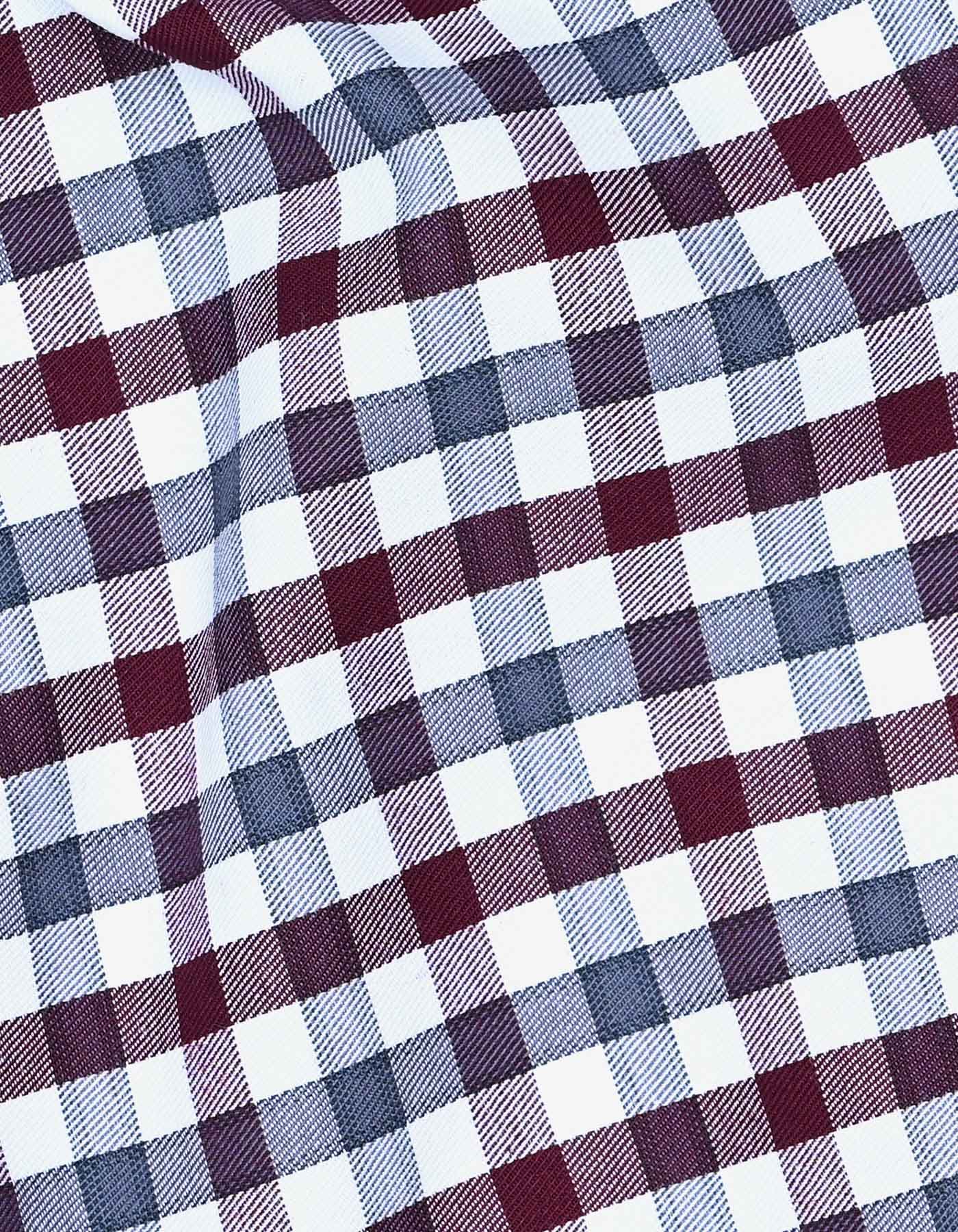 Check Maroon Classic Fit Shirt FS1112RF-16.5