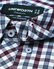 Check Maroon Classic Fit Shirt FS1112RF-15.5