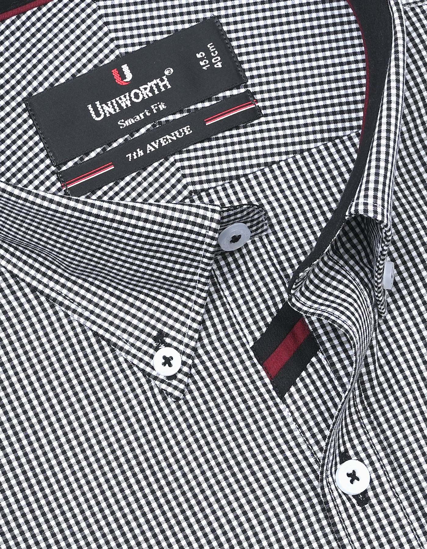 Check Black Tailored Smart Fit Shirt FS1114SF-15