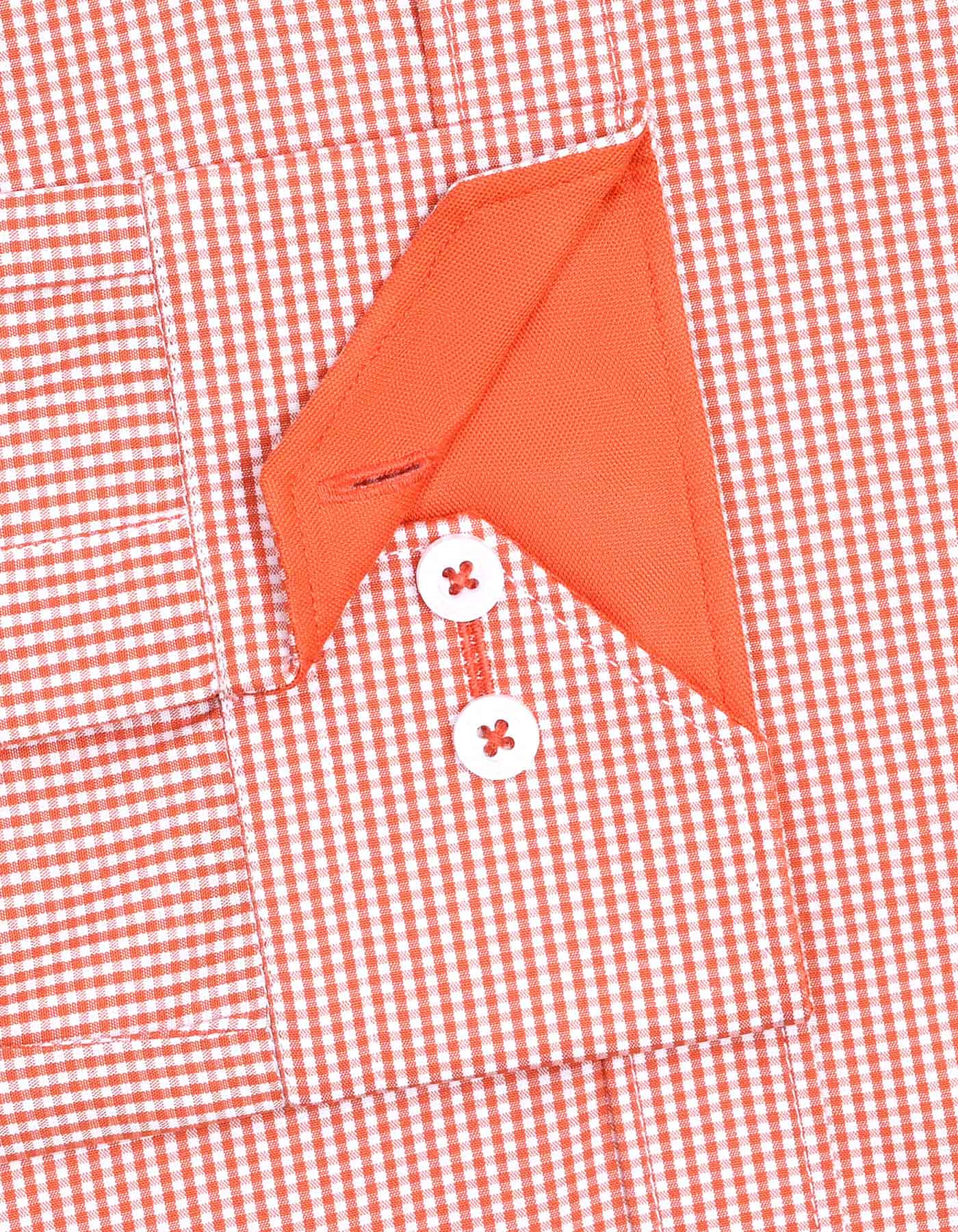 Check Orange Classic Fit Shirt FS1115RF-16