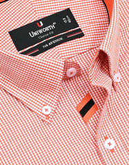 Check Orange Classic Fit Shirt FS1115RF-15