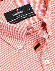 Check Orange Tailored Smart Fit Shirt FS1115SF-15