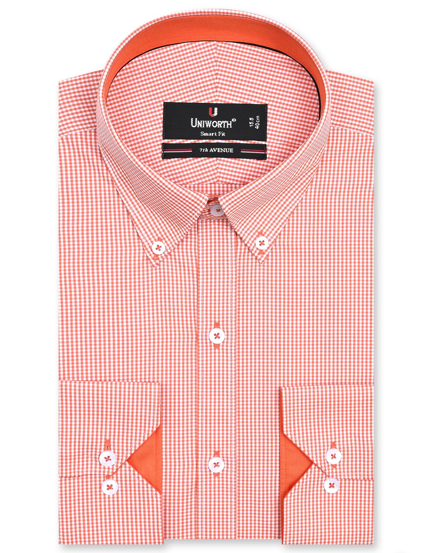 Check Orange Tailored Smart Fit Shirt FS1115SF-14.5