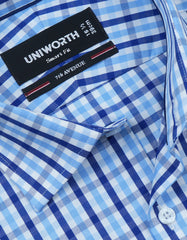 Check Royal Blue Tailored Smart Fit Shirt FS1118SF-15