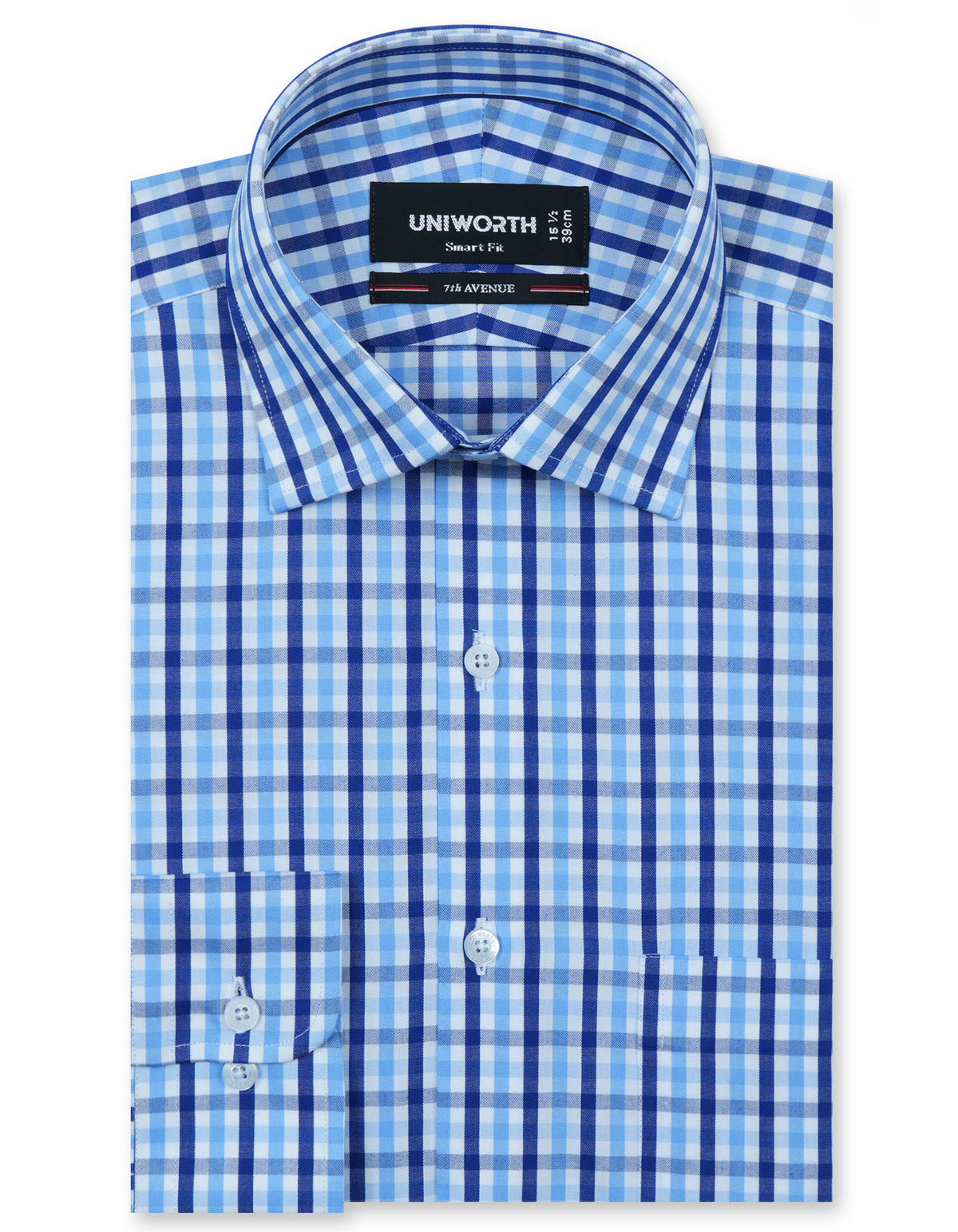 Check Royal Blue Tailored Smart Fit Shirt FS1118SF-14.5