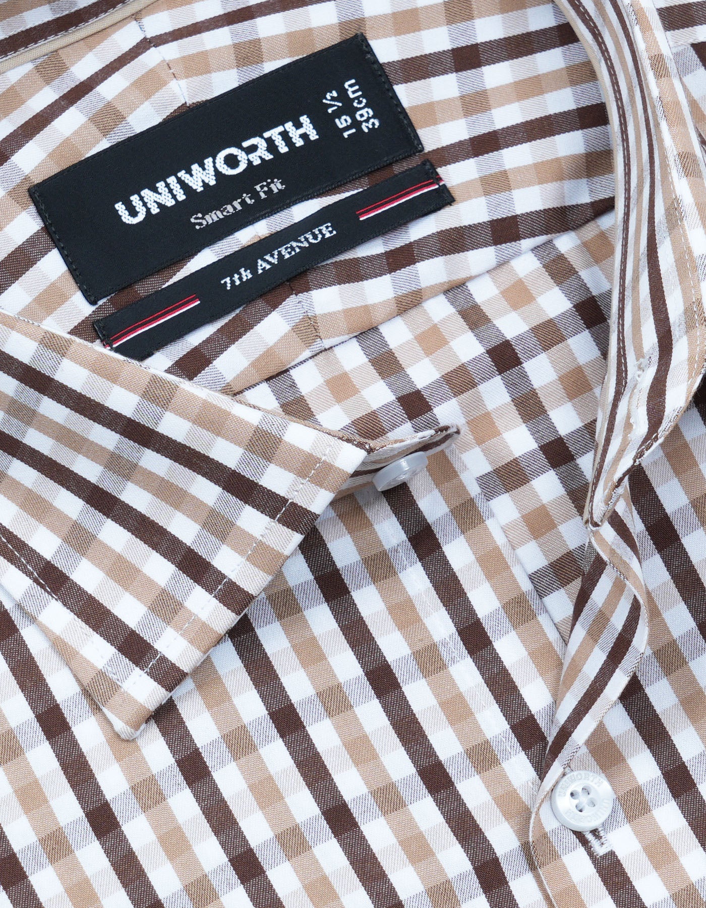 Check D Brown Tailored Smart Fit Shirt FS1119SF-15