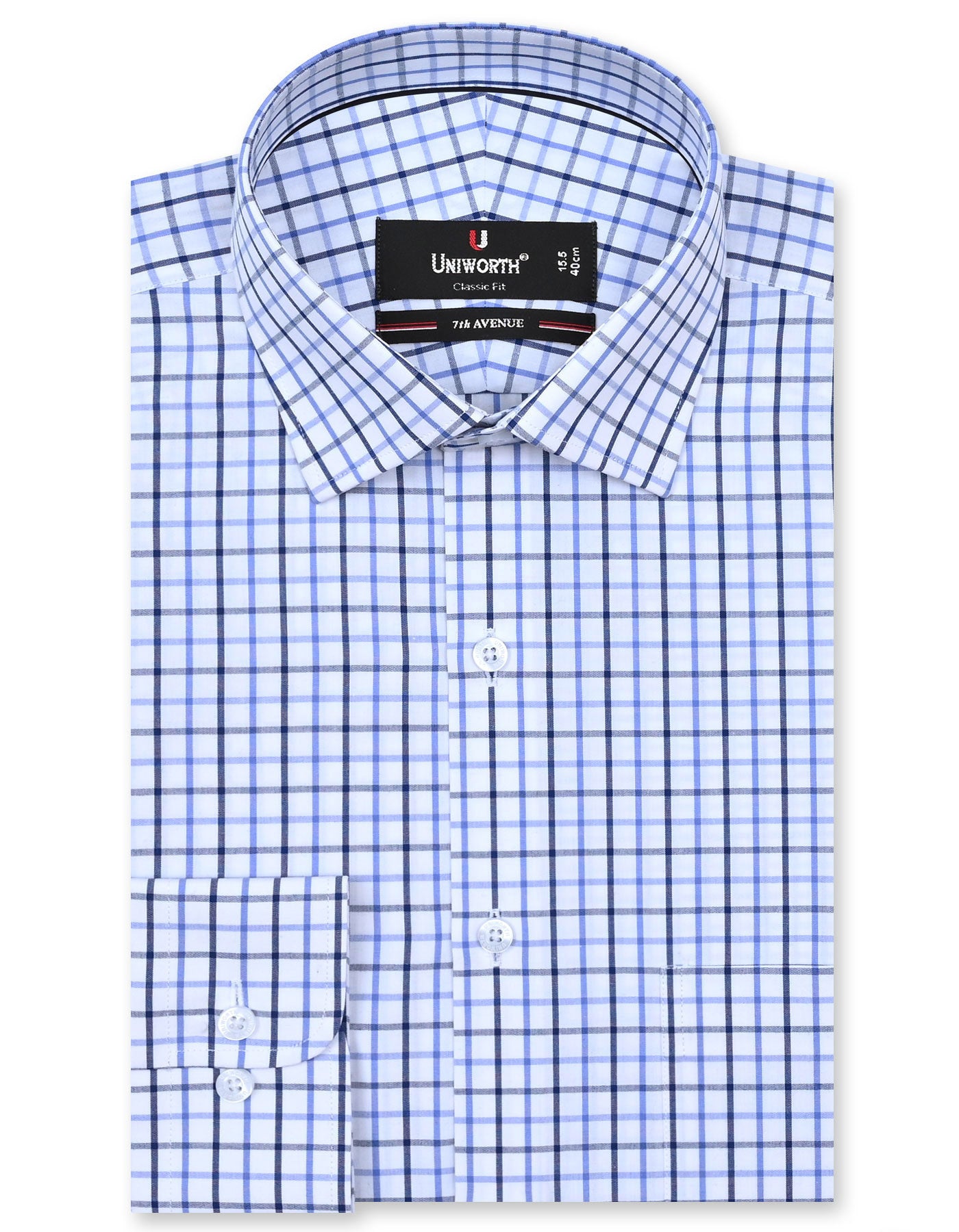 Check Navy Classic Fit Shirt FS1121RF-14.5