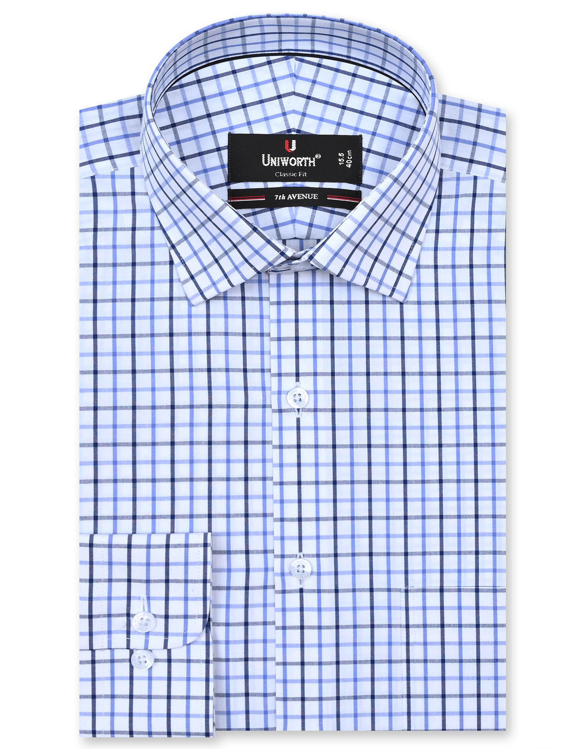 Check Navy Classic Fit Shirt FS1121RF-14.5