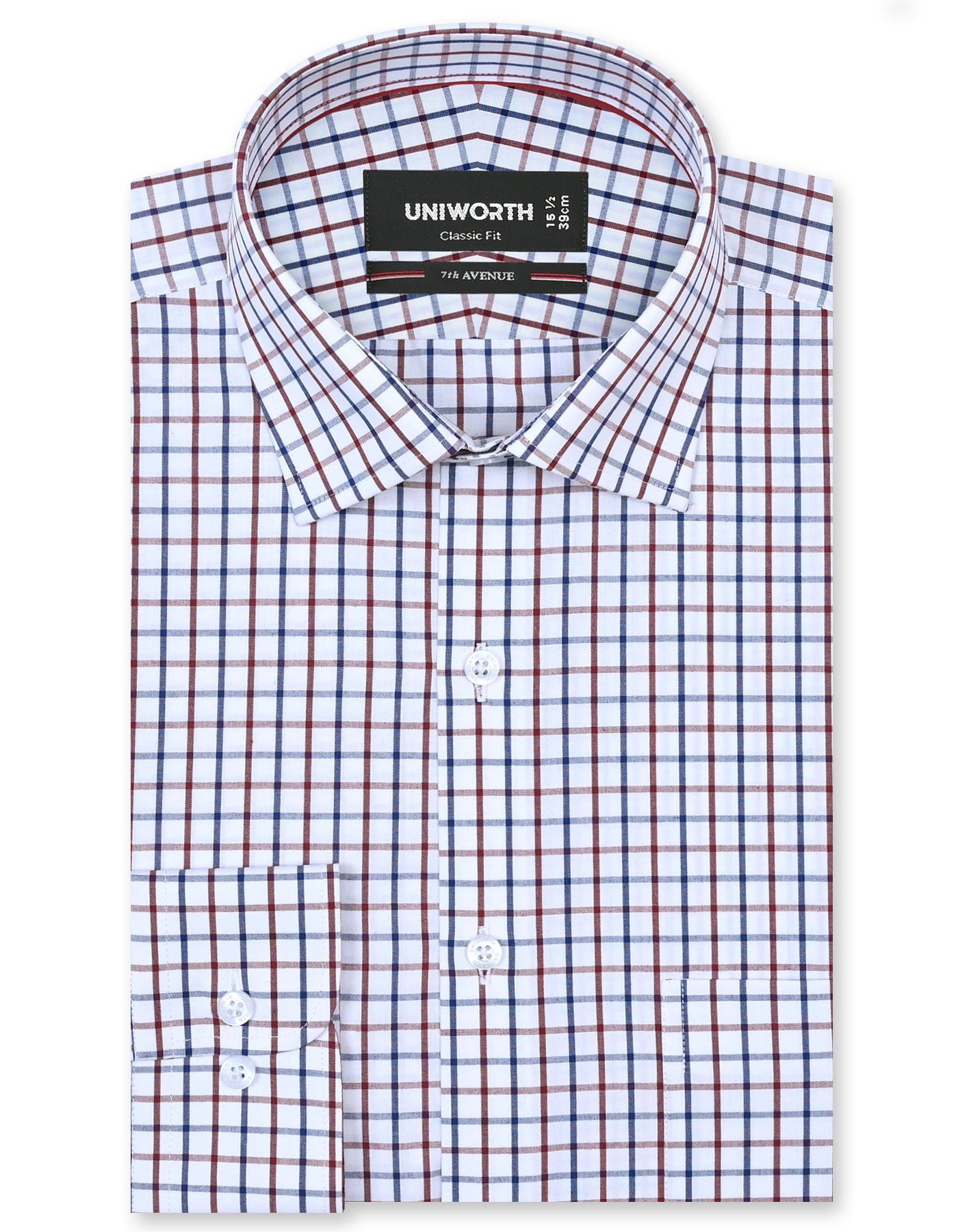 Check Maroon Classic Fit Shirt FS1122RF-14.5