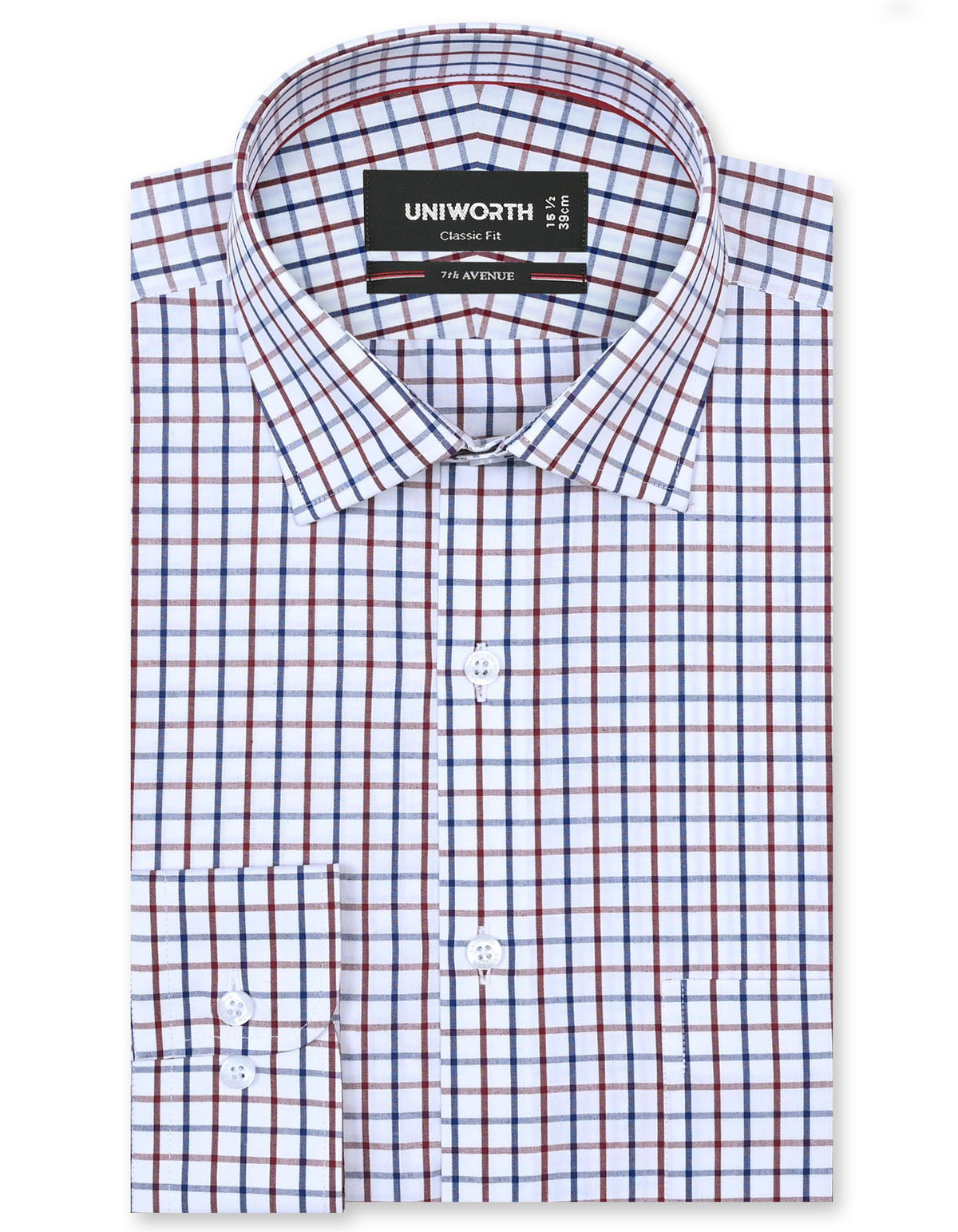 Check Maroon Classic Fit Shirt FS1122RF-14.5