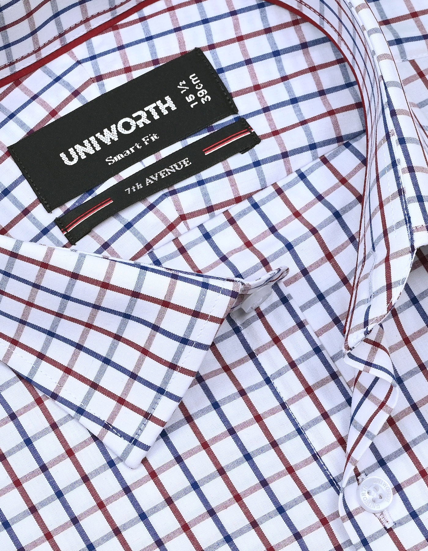 Check Maroon Tailored Smart Fit Shirt FS1122SF-15