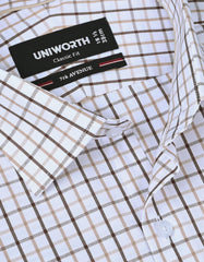 Check Beige Classic Fit Shirt FS1123RF-15