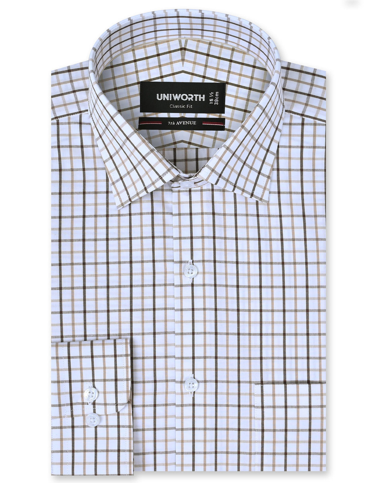 Check Beige Classic Fit Shirt FS1123RF-14.5