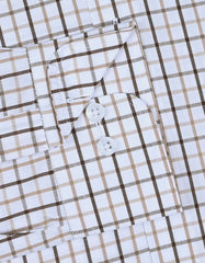Check Beige Tailored Smart Fit Shirt FS1123SF-15.5