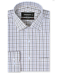 Check Beige Tailored Smart Fit Shirt FS1123SF-14.5