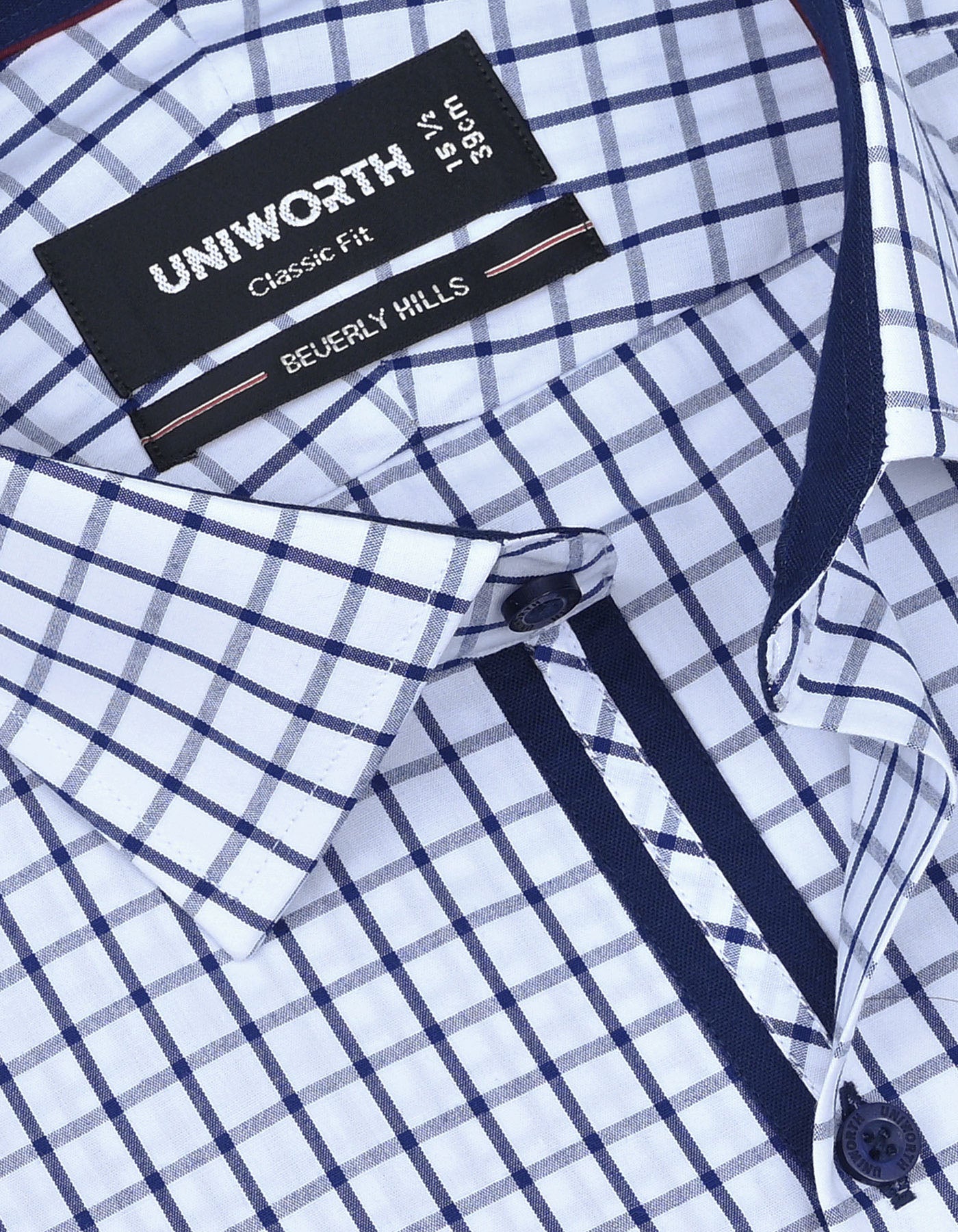 Check Navy Classic Fit Shirt FS1124RF-15