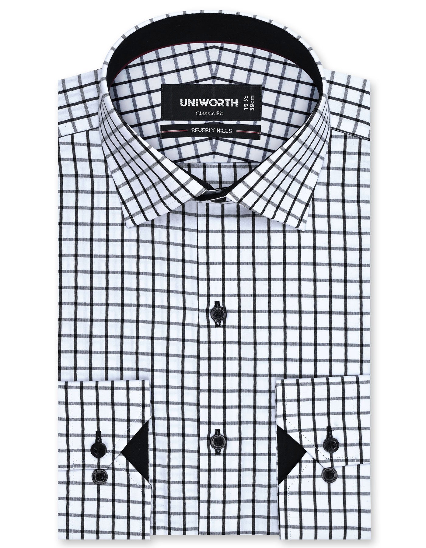 Check Black Classic Fit Shirt FS1125RF-14.5