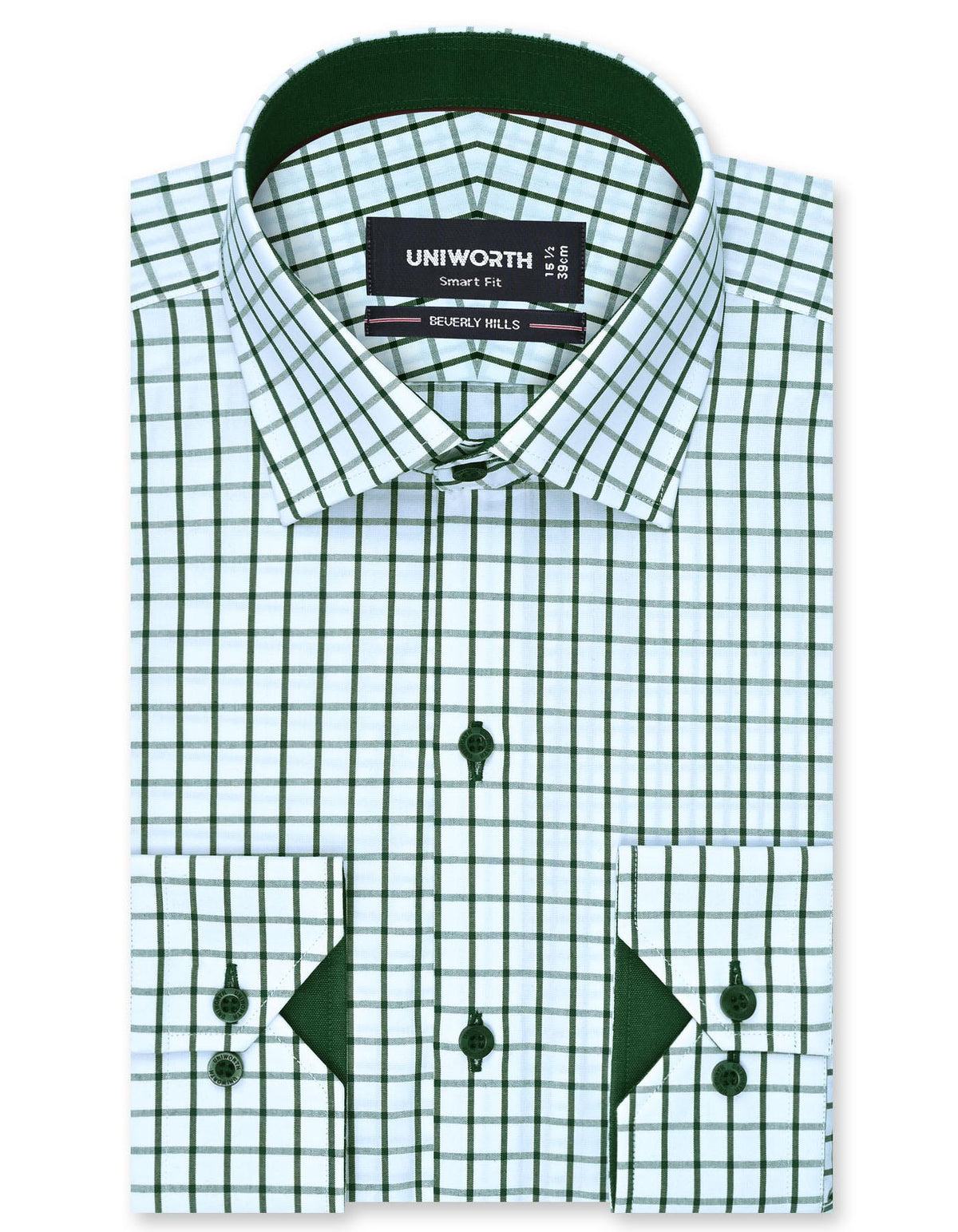Check Green Smart Fit Shirt FS1126SF-14.5