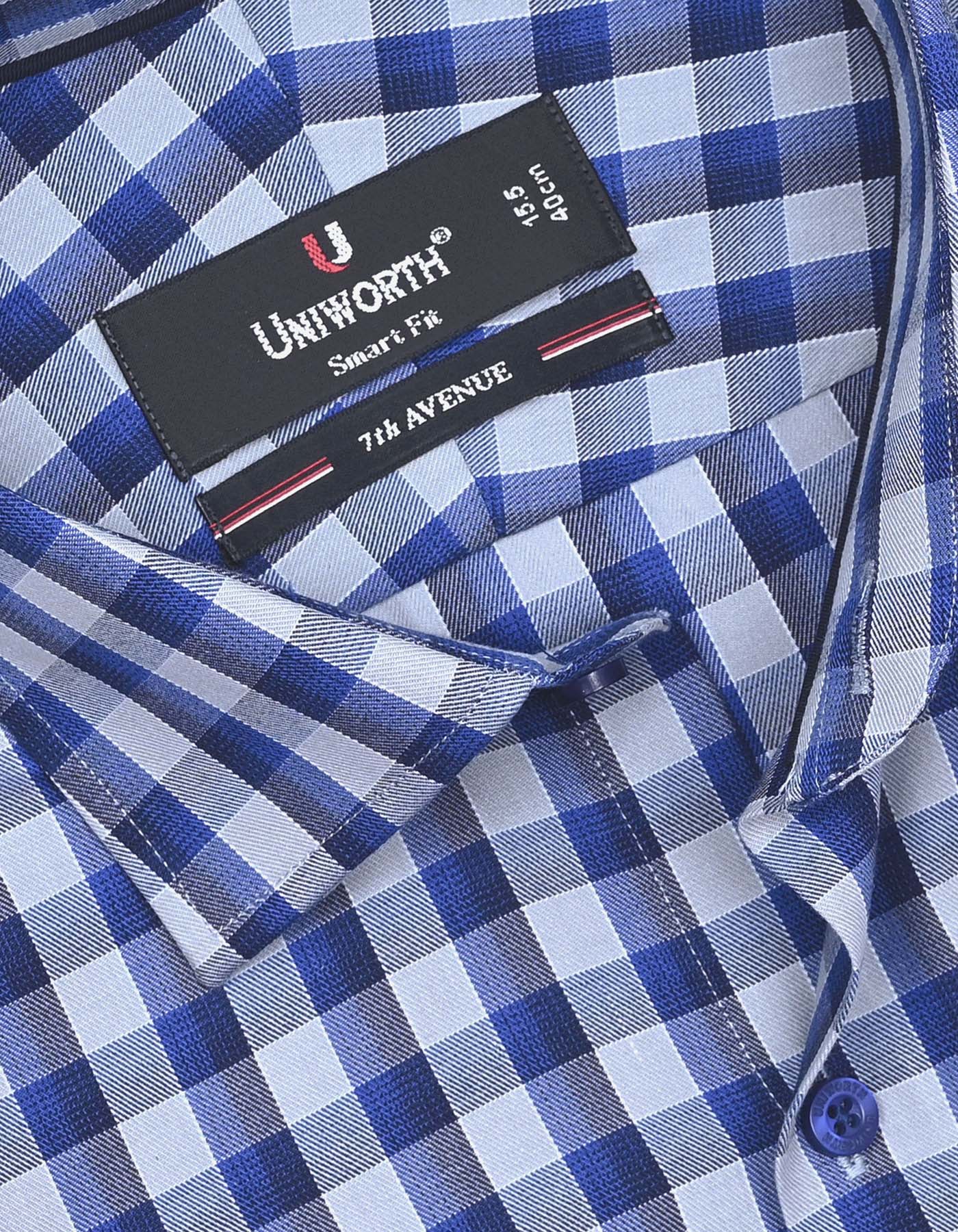Check River Blue Tailored Smart Fit Shirt FS1120SF-15