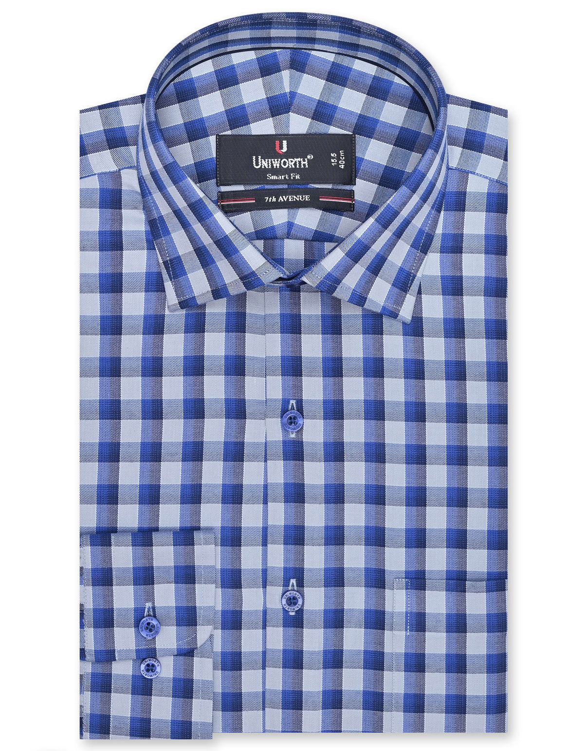 Check River Blue Tailored Smart Fit Shirt FS1120SF-14.5