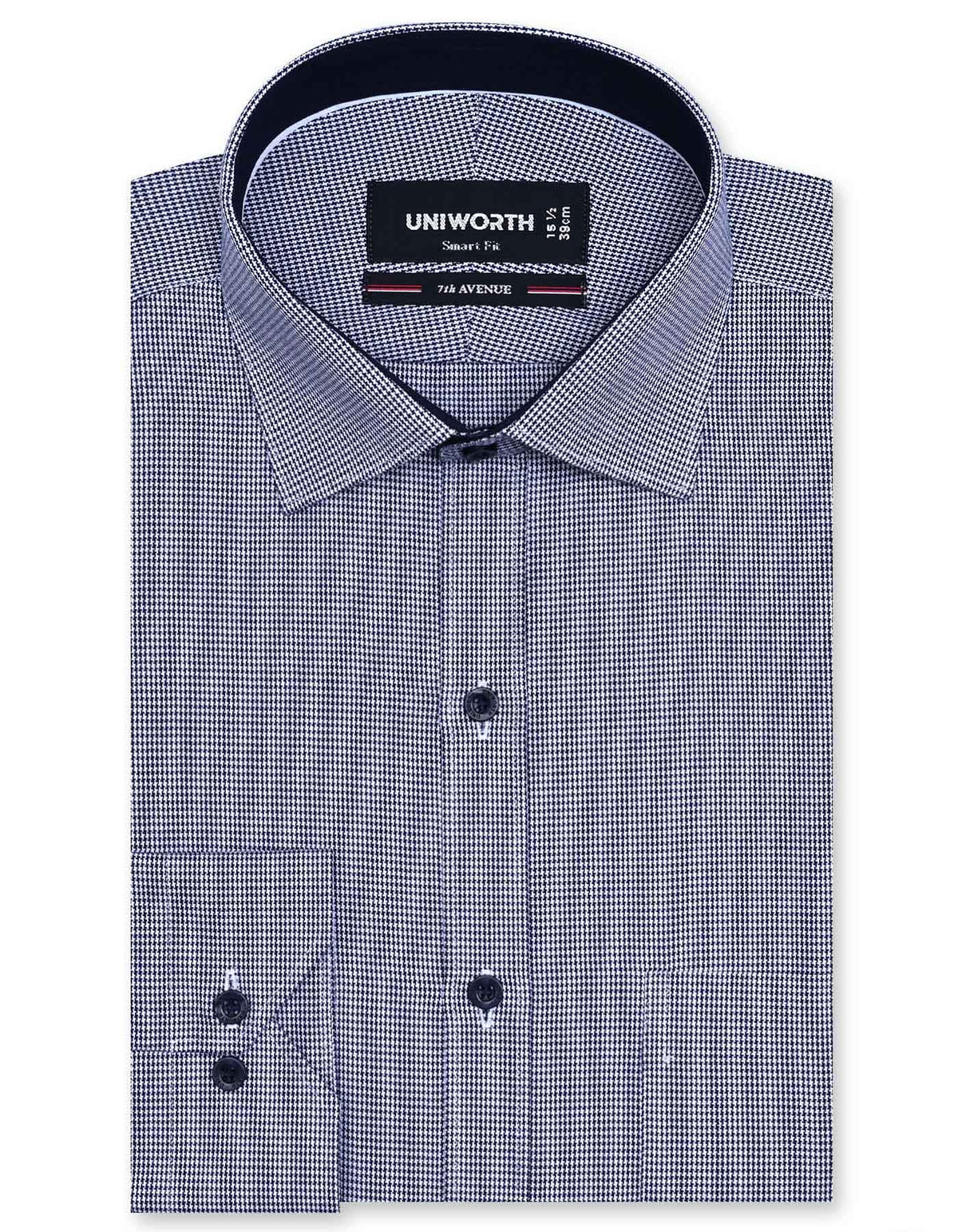 Check Navy Tailored Smart Fit Shirt FS1131SF-14.5