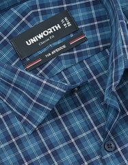 Check Turquoise Classic Fit Shirt FS1135RH-15
