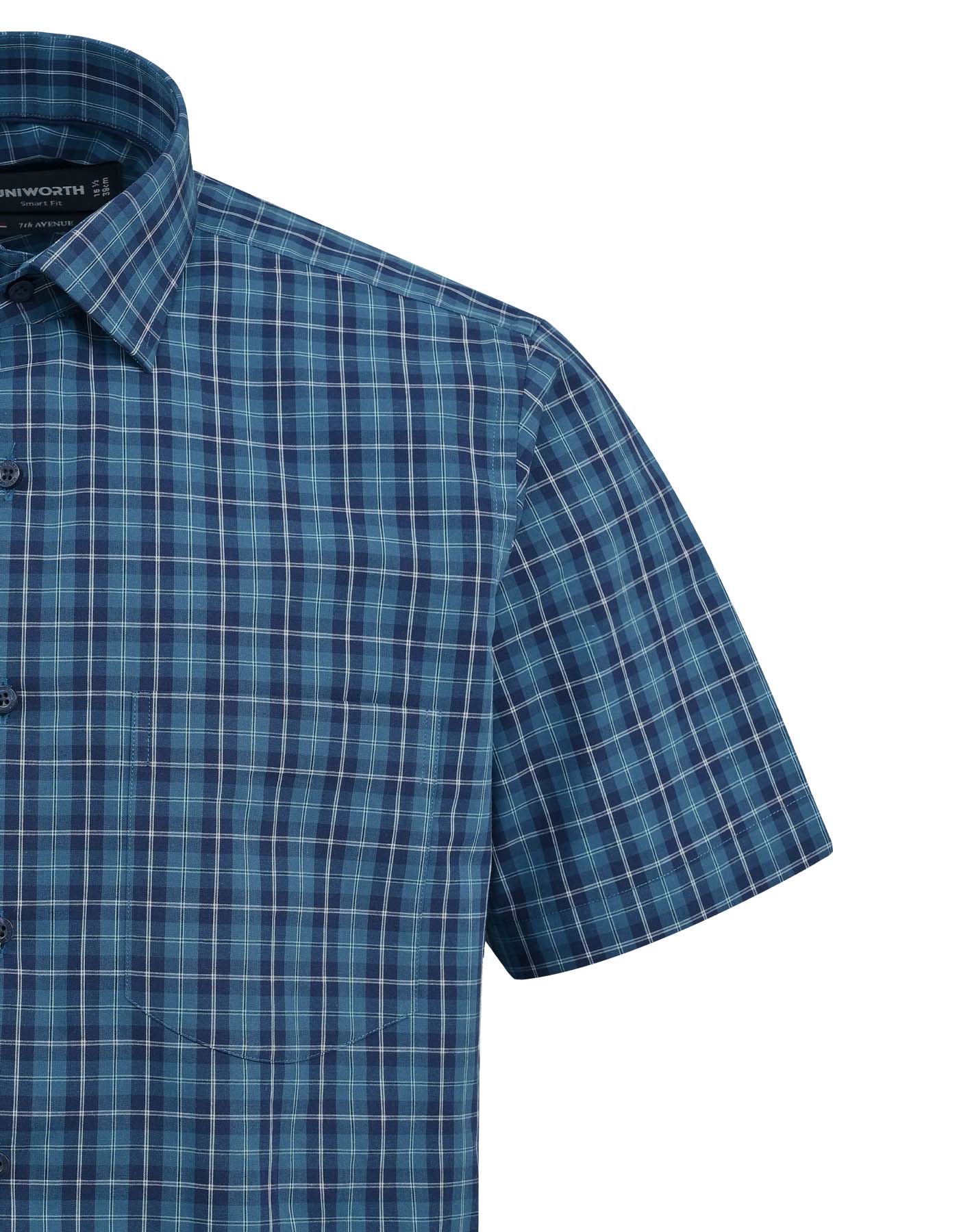 Check Turquoise Smart Fit Shirt FS1135SH-15.5