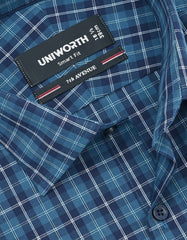 Check Turquoise Smart Fit Shirt FS1135SH-15