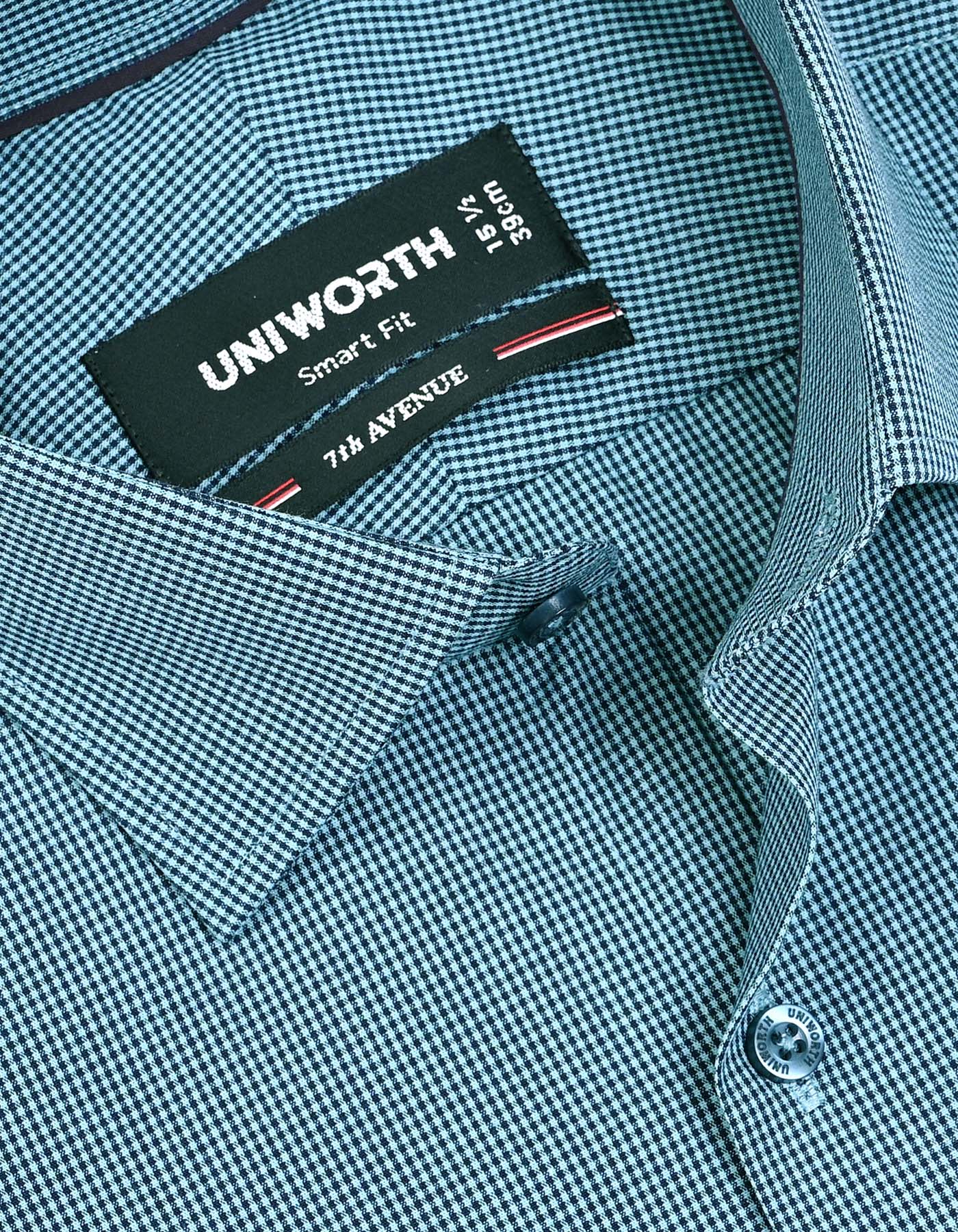 Check Teal Tailored Smart Fit Shirt FS1137SF-15