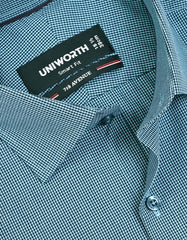 Check Teal Tailored Smart Fit Shirt FS1137SF-15