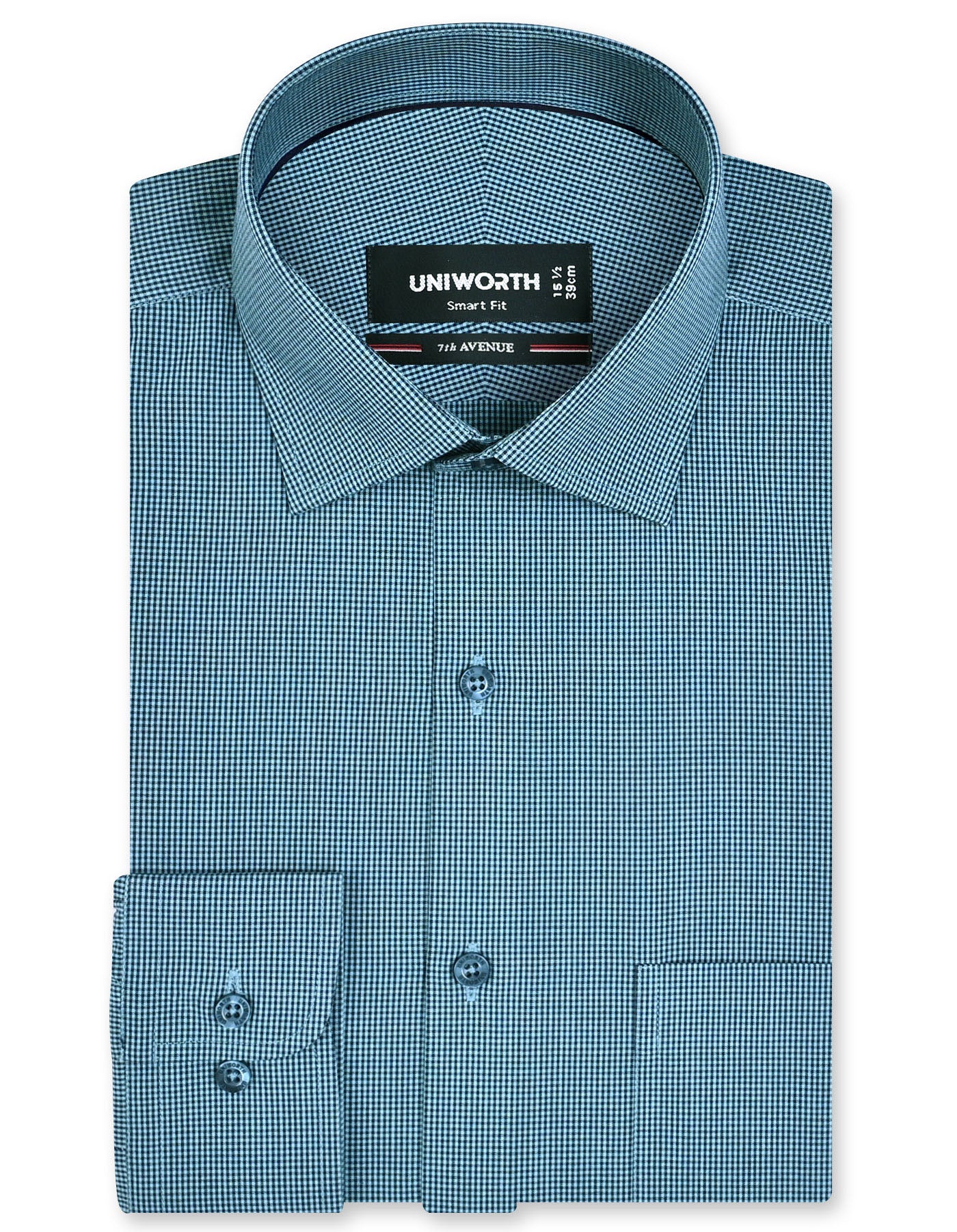 Check Teal Tailored Smart Fit Shirt FS1137SF-14.5