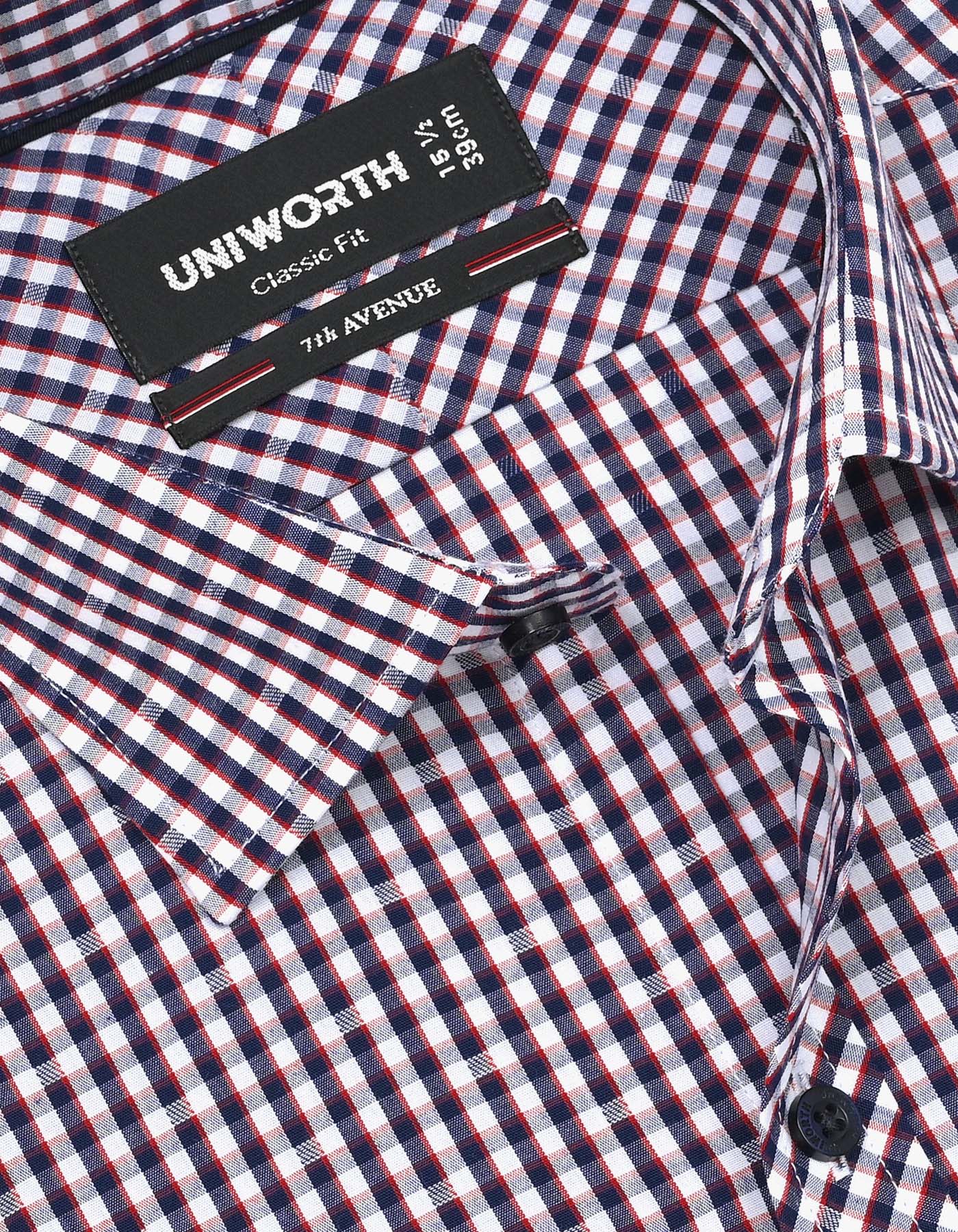 Check Navy Classic Fit Shirt FS1139RH-15