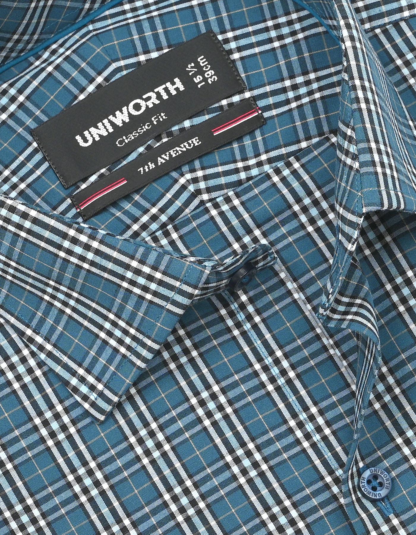 Check Teal Classic Fit Shirt FS1141RH-15