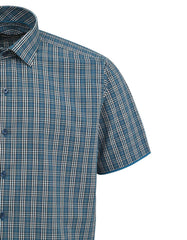 Check Teal Smart Fit Shirt FS1141SH-15.5