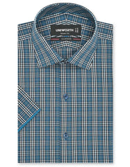 Check Teal Smart Fit Shirt FS1141SH-14.5