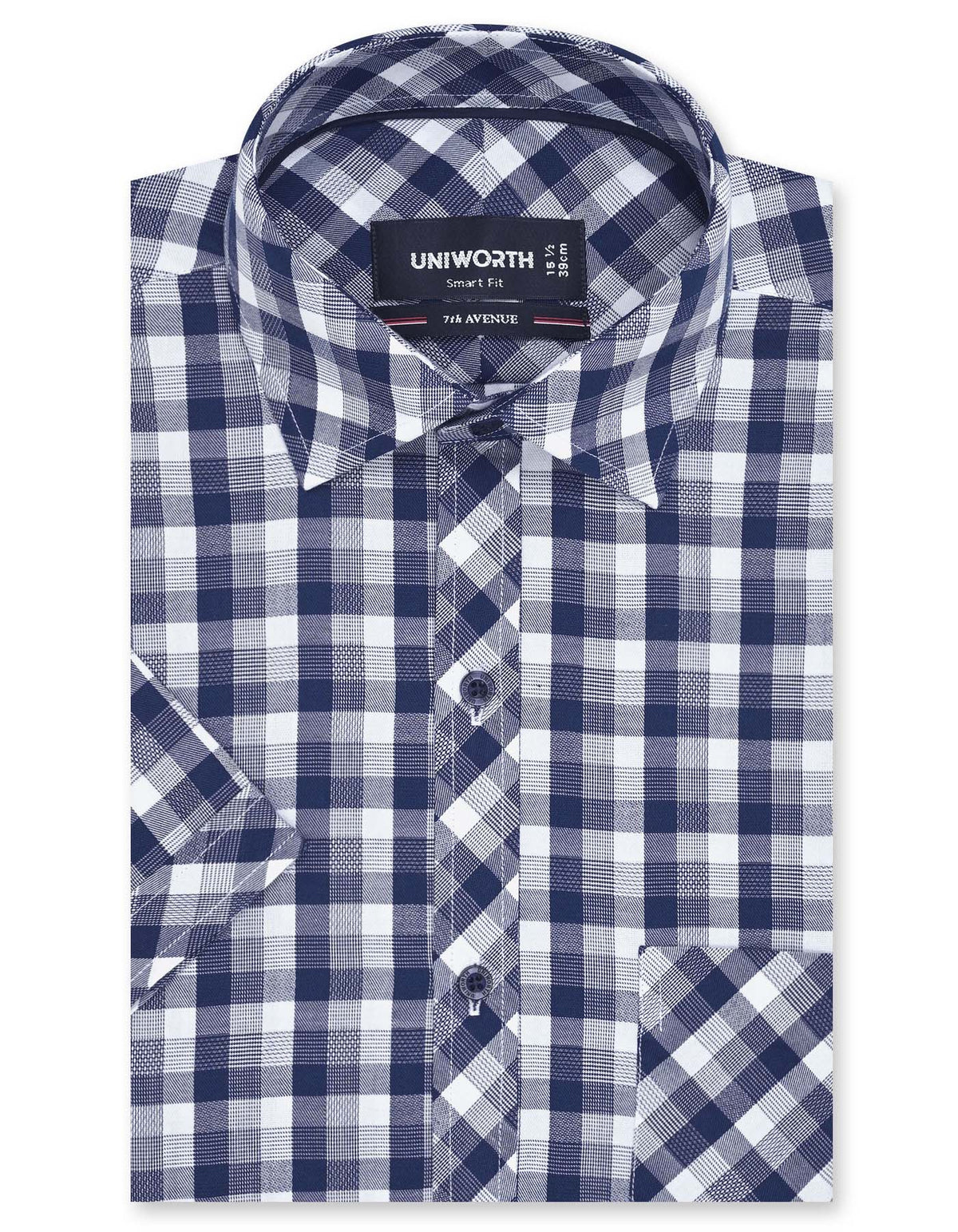 Check Navy Smart Fit Shirt FS1144SH-14.5