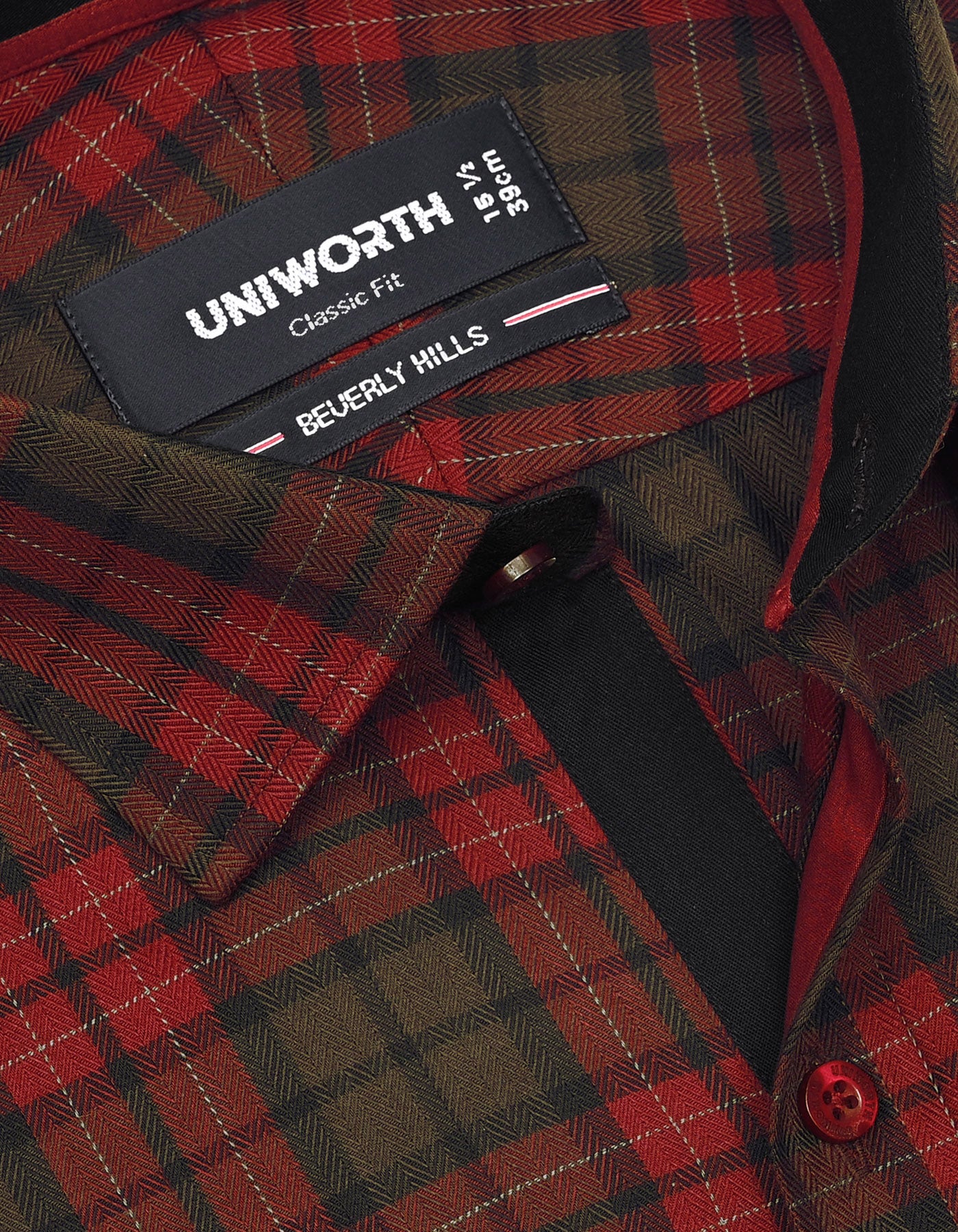 Check Maroon Classic Fit Shirt FS1145-2RF-15
