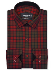 Check Maroon Tailored Smart Fit Shirt FS1145-2SF-14.5
