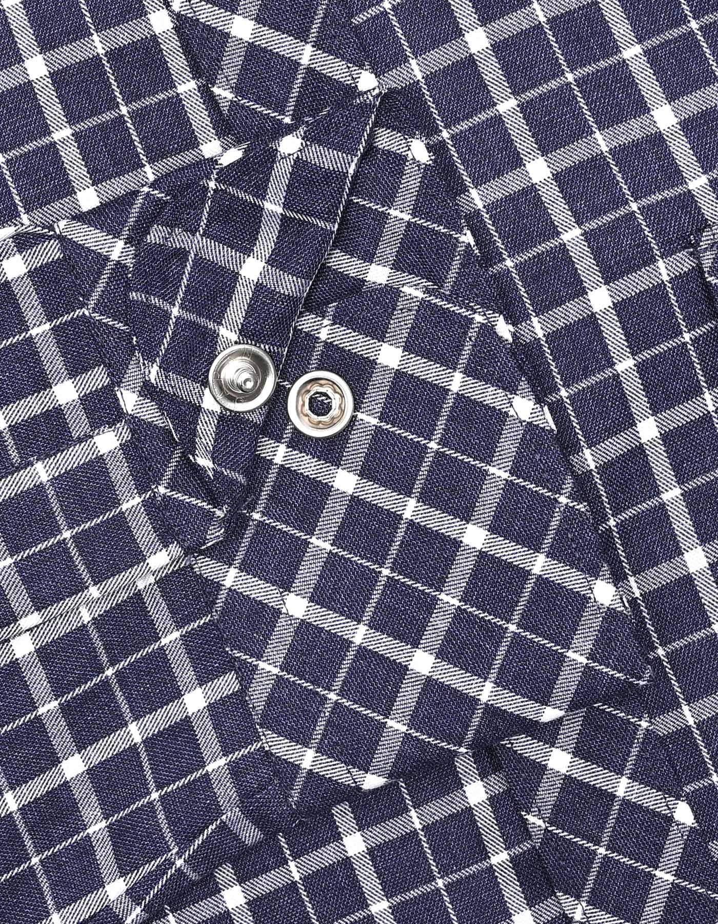 Check Navy Tailored Smart Fit Shirt FS1146SF-15.5