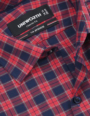 Check Red Classic Fit Shirt FS1147RH-15